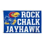 Wincraft Kansas Jayhawks "Rock Chalk" 3'x5' Deluxe Flag - Thumbnail 1 of 2
