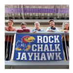 Wincraft Kansas Jayhawks "Rock Chalk" 3'x5' Deluxe Flag - Thumbnail 2 of 2