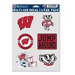 Wincraft Wisconsin Badgers Multifan 6pk Decals - Thumbnail 1 of 2