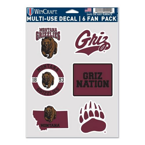 Wincraft Montana Grizzlies 6-Pack Decal - Primary Image