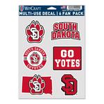 Wincraft South Dakota Coyotes Multi-Use 6-Pack Decal - Thumbnail 1 of 2