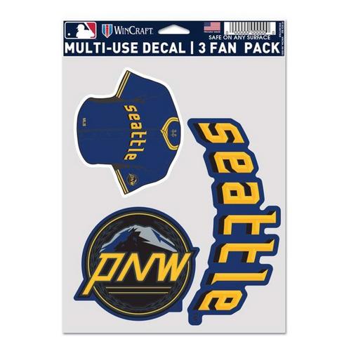 Wincraft Seattle Mariners City Connect 3pk Fan Decal - Primary Image