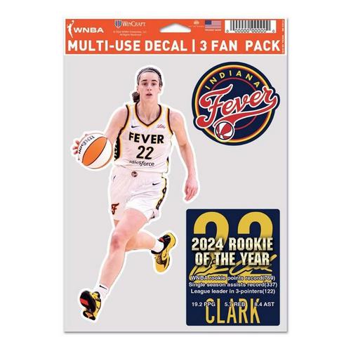 Wincraft Indiana Fever Caitlin Clark #22 2024 WNBA Rookie of the Year 3pk Multi Use Decal - Primary Image