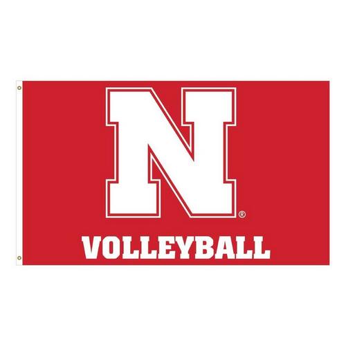 Wincraft Nebraska Cornhuskers Volleyball 3'x5' Deluxe Flag - Primary Image