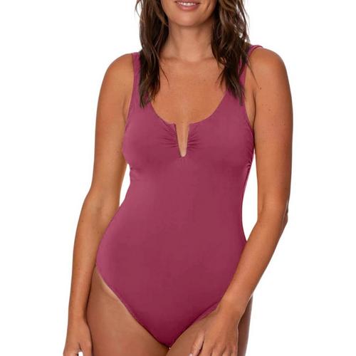 Women's Jantzen Carmelita V-Neck One Piece Swimsuit - Primary Image
