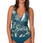 Women's Jantzen Palm Toile Amber V-Neck Swim Tankini - Thumbnail 1 of 3