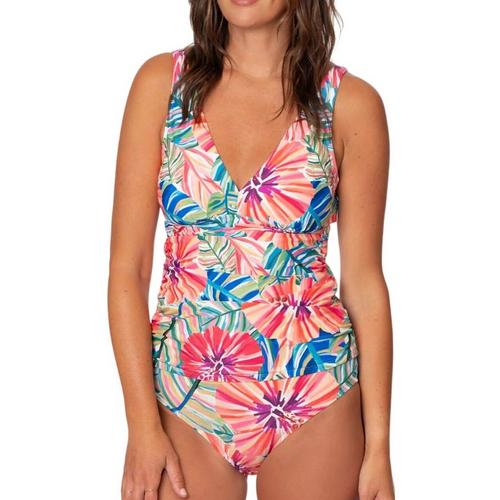 Women's Jantzen Garden Explosion Amber V-Neck Swim Tankini - Primary Image