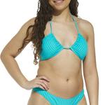 Women's damsel Bandeau Fancy Rib Swim Bikini Top - Thumbnail 2 of 3