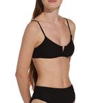 Women's damsel V Wire Spiral Rib Swim Bikini Top - Thumbnail 3 of 4