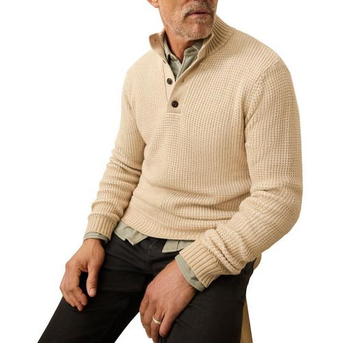 Men's Faherty 1/4 Button Crewneck Sweatshirt - Primary Image