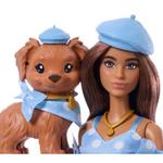 Barbie Twinning Looks Fashion Doll With Pet Dog, Matching Blue Clothes & Accessories, Brunette - Thumbnail 2 of 5