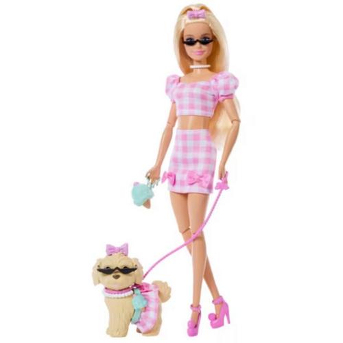 Barbie Twinning Looks Fashion Doll With Pet Dog, Matching Pink Clothes & Accessories, Blonde - Primary Image