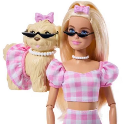 Barbie Twinning Looks Fashion Doll With Pet Dog, Matching Pink Clothes & Accessories, Blonde - Primary Image