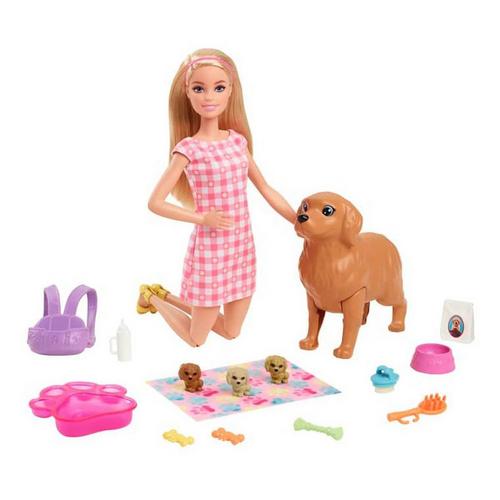 Barbie Doll and Newborn Puppies Playset - Primary Image