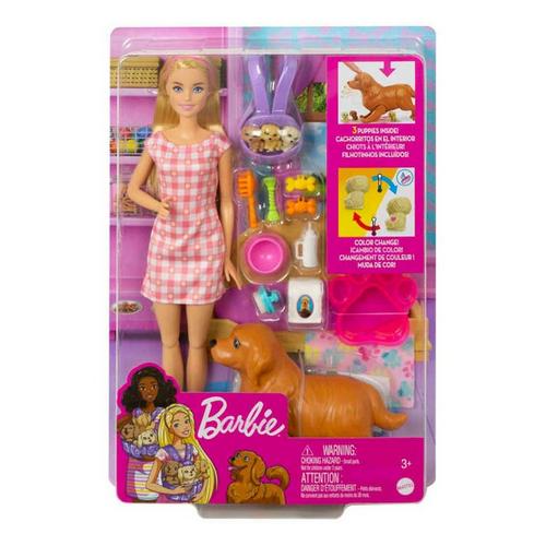 Barbie Doll and Newborn Puppies Playset - Primary Image