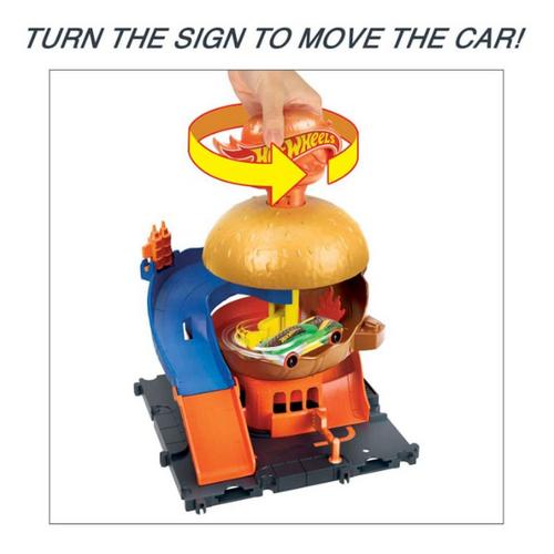 Hot Wheels Let's Race Netflix - City Burger Drive-Thru Playset, With 1 Toy Car - Primary Image