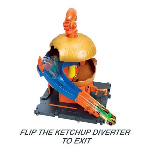 Hot Wheels Let's Race Netflix - City Burger Drive-Thru Playset, With 1 Toy Car - Primary Image