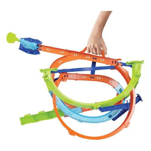Hot Wheels Action Loop Cyclone Challenge Track Set With 164 Scale Toy Car, Easy Storage - Primary Image