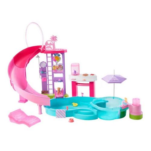 Barbie Dream Pool Playset with Slide and Bubbling Hot Tub - Primary Image