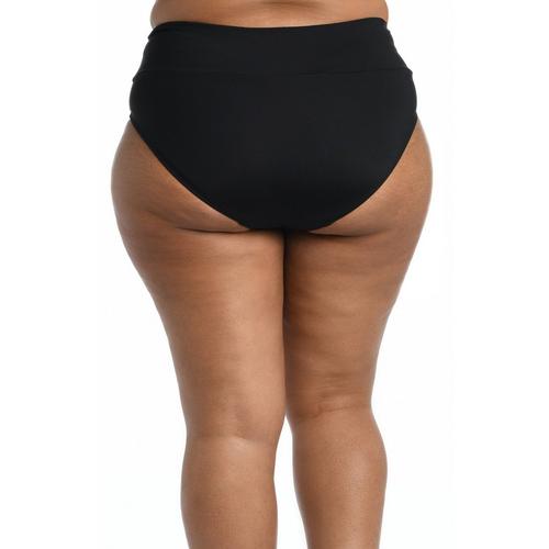 Women's 24th & Ocean Plus Size Solid High Waisted Swim Bottoms - Primary Image
