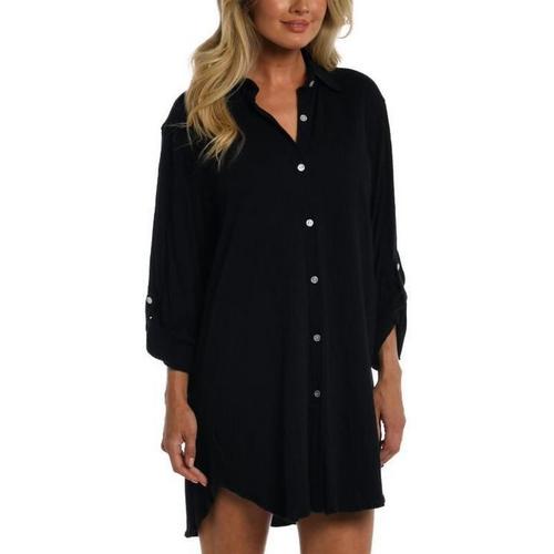Women's Maxine Button Down Resort Dress Swim Cover Up - Primary Image