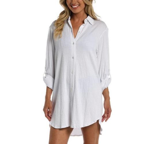 Women's Maxine Button Down Resort Dress Swim Cover Up - Primary Image