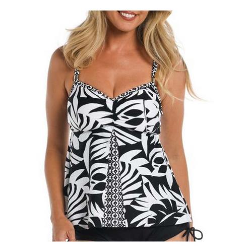 Women's 24th & Ocean Antigua Leaf Fly Away Swim Tankini - Primary Image