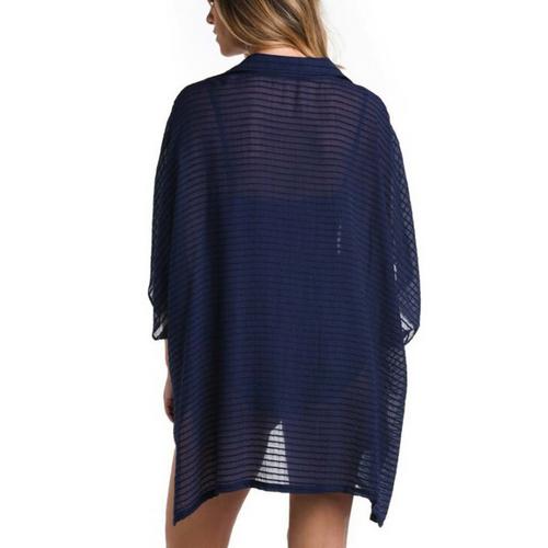 Women's La Blanca Shadow Stripe Shirt Dress Swim Cover Up - Primary Image