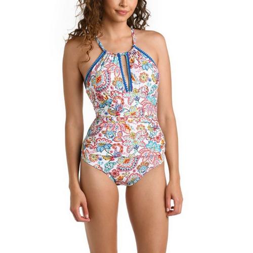 Women's La Blanca High Neck Keyhole One Piece Swimsuit - Primary Image