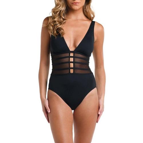 Women's La Blanca Over the Shoulder Mesh One Piece Swimsuit - Primary Image