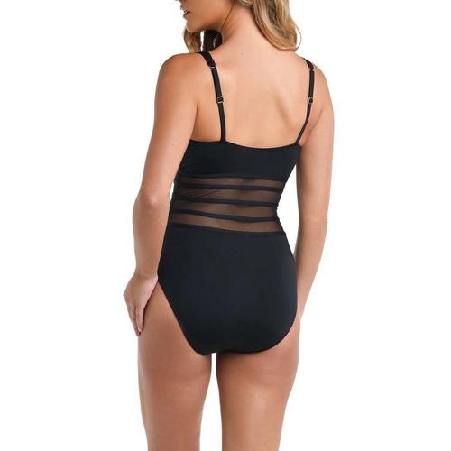 Women's La Blanca Over the Shoulder Mesh One Piece Swimsuit - Primary Image