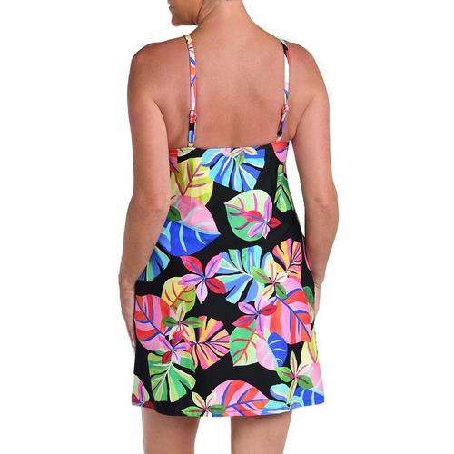 Women's 24th & Ocean Tropiflage High Neck Shift Dress Swim Cover Up - Primary Image