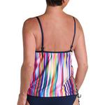 Women's 24th & Ocean Tropics Stripe V-Neck Blouson Swim Tankini - Thumbnail 2 of 3