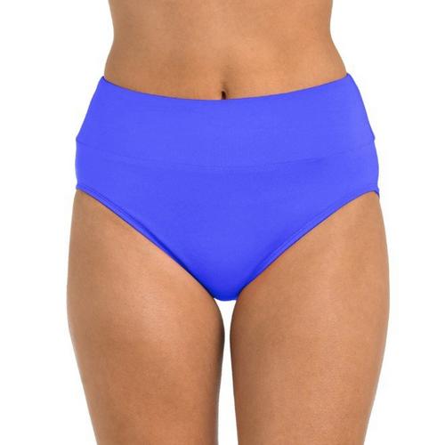 Women's 24th & Ocean Solid High Waist Swim Bottoms - Primary Image