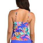 Women's 24th & Ocean Sketched Flora Cutout High Neck Swim Tankini - Thumbnail 2 of 2