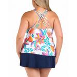 Women's 24th & Ocean Plus Size Crossback Swim Tankini - Thumbnail 2 of 2