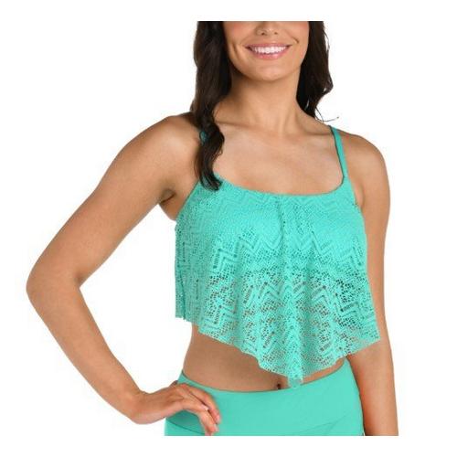 Women's 24th & Ocean Handkerchief Flounce Swim Bikini Top - Primary Image