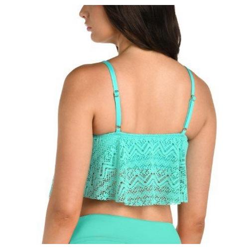 Women's 24th & Ocean Handkerchief Flounce Swim Bikini Top - Primary Image