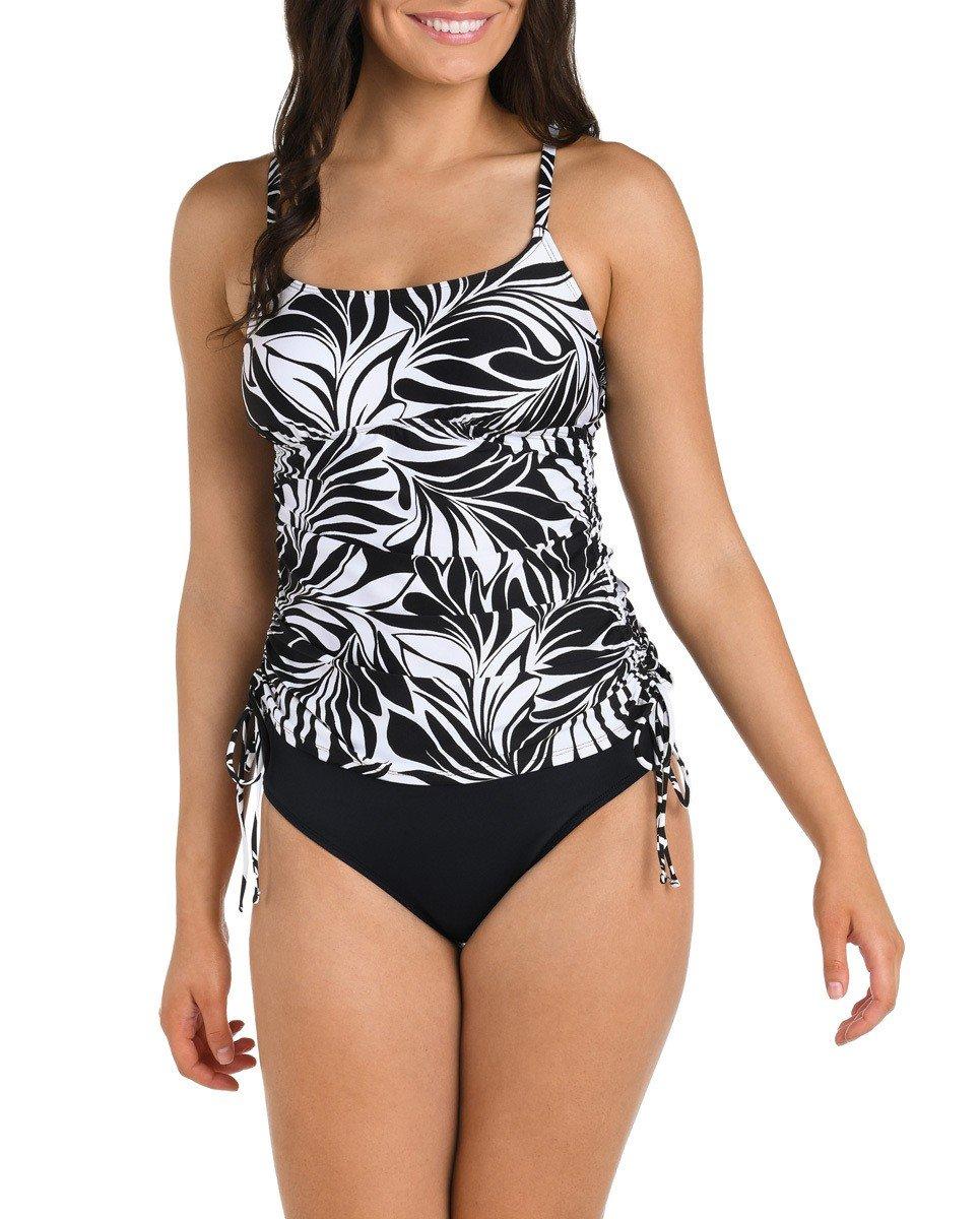 24th & Ocean Women's Plus Sze Hgh Neck Adjustable Necklne Tankn