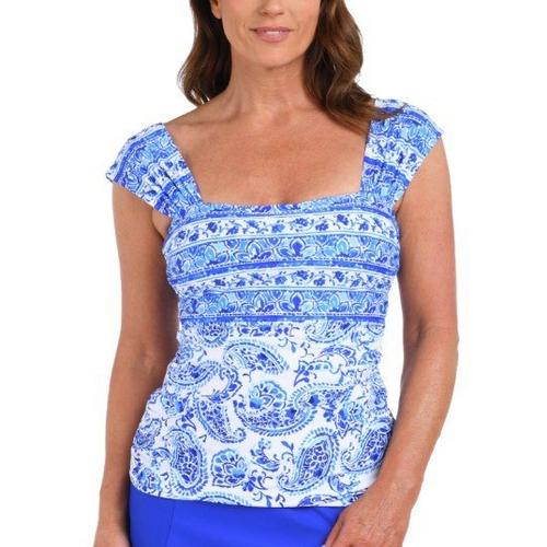 Women's Maxine Cap Sleeve Swim Tankini - Primary Image
