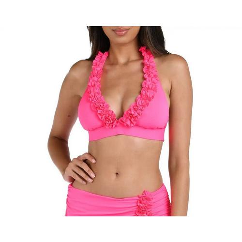 Women's La Blanca Island Goddess Ruffled Banded Halter Swim Bikini Top - Primary Image
