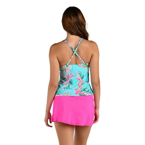 Women's 24th & Ocean Ibiza Palms Over The Shoulder Swim Tankini - Primary Image