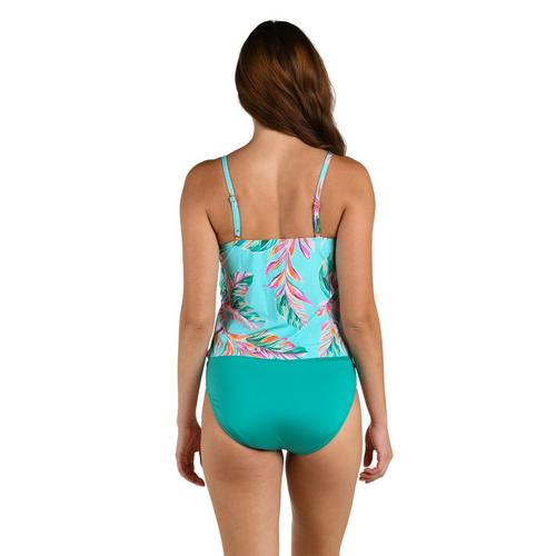 Women's 24th & Ocean Ibiza Palms Two Tiered Swim Tankini - Primary Image