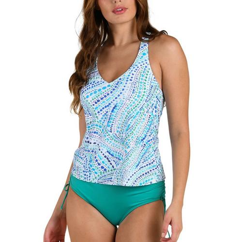 Women's 24th & Ocean Mosaica Underwire Crossback Swim Tankini - Primary Image