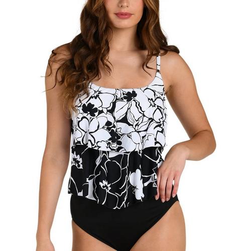 Women's 24th & Ocean Mallorca Two Tiered Swim Tankini - Primary Image