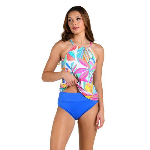 Women's 24th & Ocean Cordoba Underwire High Neck Over The Shoulder Swim Tankini - Primary Image