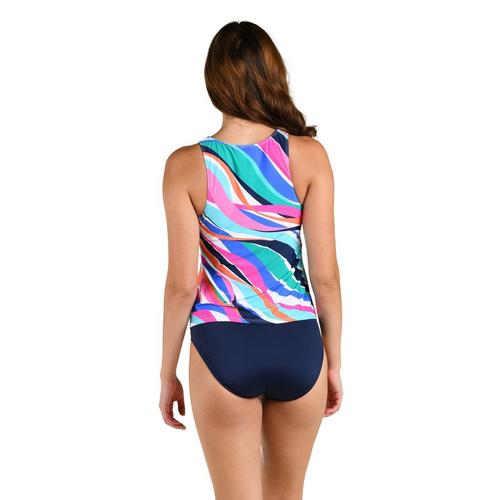 Women's 24th & Ocean Horizon High Neck Swim Tankini - Primary Image