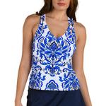 Women's 24th & Ocean Talavera Cutout Over The Shoulder Swim Tankini - Thumbnail 1 of 3