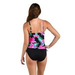 Women's 24th & Ocean Plus Size Montage Floral Side Shirred Swim Tankini - Thumbnail 2 of 3