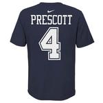 Nike Kids' Dallas Cowboys Dak Prescott #4 2020 Name & Number T-Shirt - Thumbnail 1 of 2